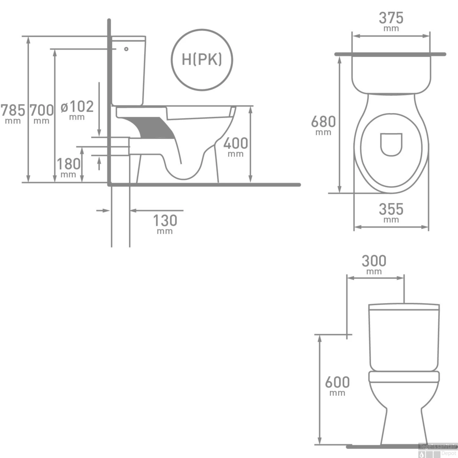 Duoblok Geberit Herat (inclusief Reservoir En Zitting) PK 2 Duoblok Geberit Herat (inclusief Reservoir En Zitting) PK - Afbeelding 2