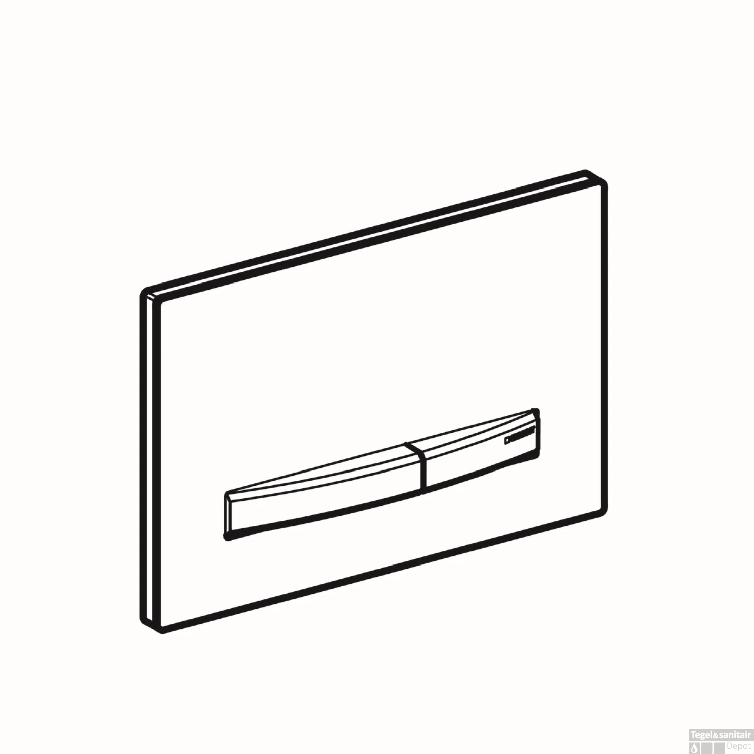 Bedieningsplaat Geberit Sigma 50 Voor 2-toets Spoeling Zwart Chroom / Wit - Afbeelding 2
