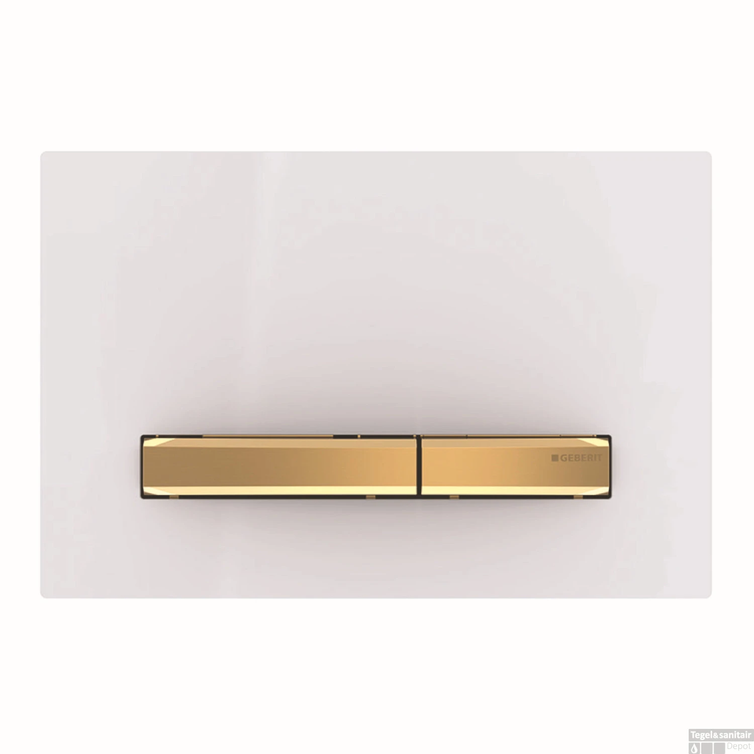 Bedieningsplaat Geberit Sigma 50 Voor 2-toets Spoeling Messing Goud / Wit