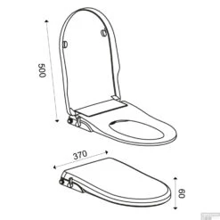 Douche WC Zitting Wiesbaden Flush Stroomloos Met Sproeier Wit -Thuis Badkamer 32.3770 3 1