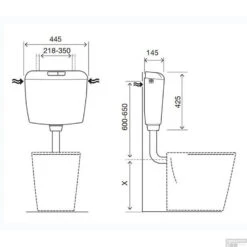 Reservoir Xellanz Geno Laaghangend Kunststof Wit -Thuis Badkamer 32.4203 tech