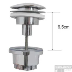 BWS Luxe Clickwaste 5/4 Laag Model Chroom -Thuis Badkamer 33.4010 luxe clickwaste boss wessing laag model chroom 5 4 max 6 5 cm 2