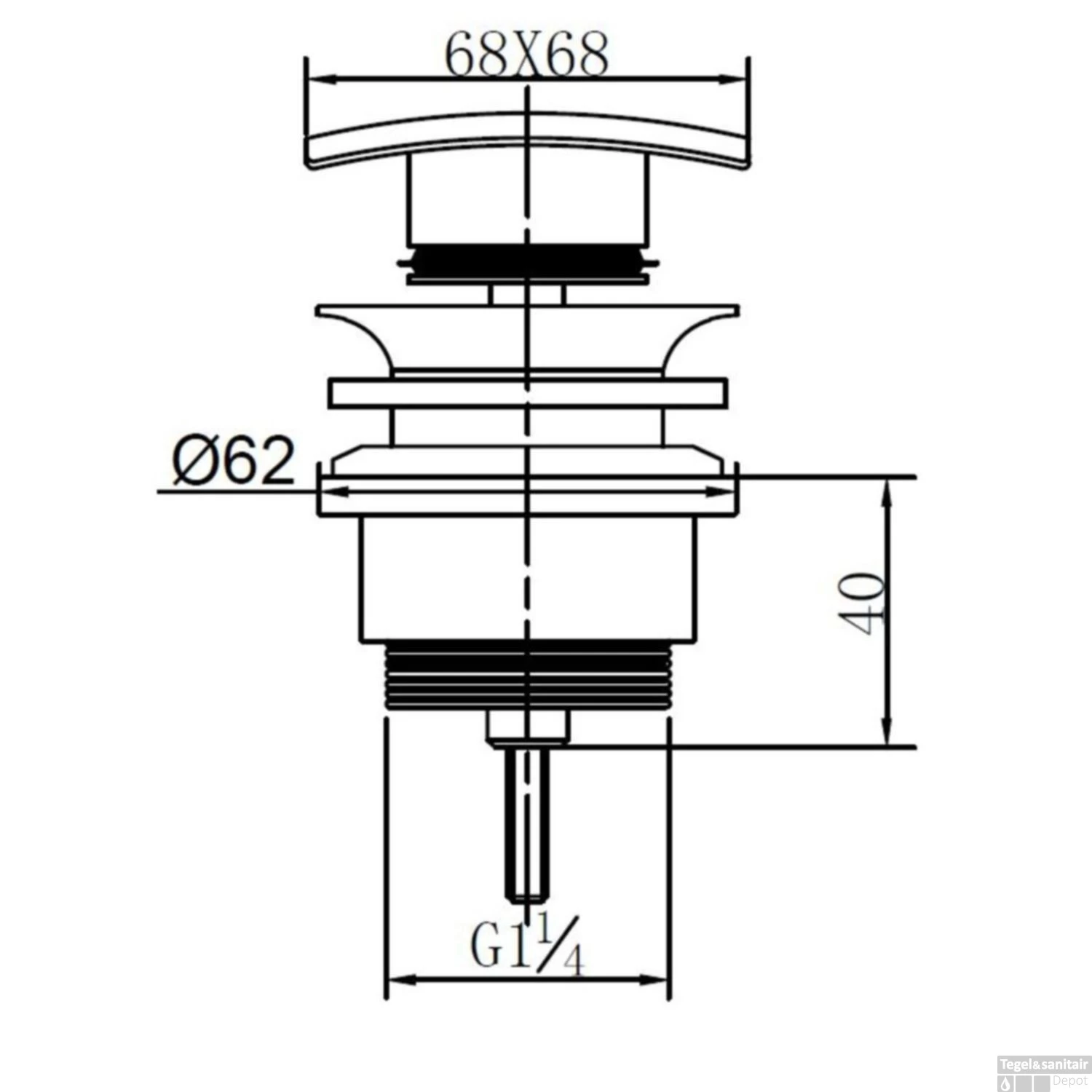 Clickwaste Vierkant RVS Look 5/4 2 Clickwaste Vierkant RVS Look 5/4 - Afbeelding 2