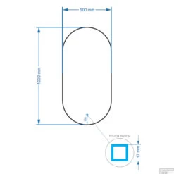 Badkamerspiegel BWS Riono 50x100cm Verticaal LED Incl. Verwarming 6 Badkamerspiegel BWS Riono 50x100cm Verticaal LED Incl. Verwarming -Thuis Badkamer 33768 162066 tech