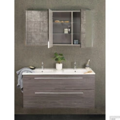 Spiegelkast Differnz Basic 3-Deurs 120 X 61,8 X 15 Cm -Thuis Badkamer 36.008.21 02