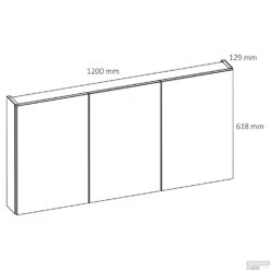 Spiegelkast Differnz Basic 3-Deurs 120 X 61,8 X 15 Cm -Thuis Badkamer 36.008.21 tech 04