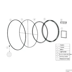 Ronde Spiegel Wiesbaden Novi Met LED, Dimbaar 80 Cm Geborsteld Messing -Thuis Badkamer 38.3705 tekening 4