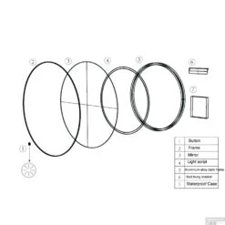 Ronde Spiegel Wiesbaden Novi Met LED, Dimbaar 100 Cm Geborsteld Messing -Thuis Badkamer 38.3705 tekening 5