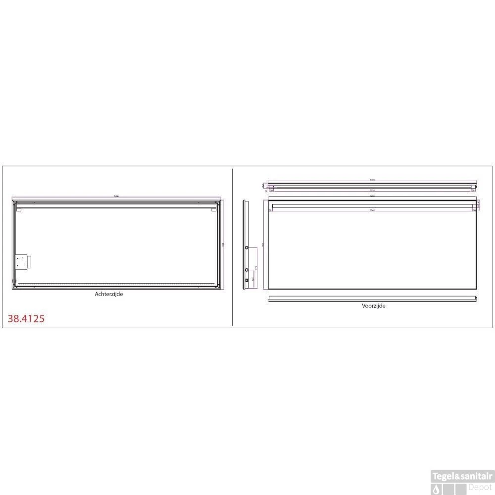 Spiegel Wiesbaden Ambi One Led Condensvrij 140x60cm 2 Spiegel Wiesbaden Ambi One Led Condensvrij 140x60cm - Afbeelding 2