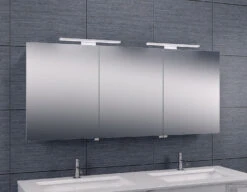 Spiegelkast Wiesbaden Met Led Verlichting 160x60 Aluminium