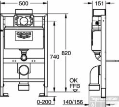 Grohe Rapid Sl Wc Element Laag 0,82mtr. -Thuis Badkamer 38272