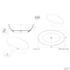 Vrijstaand Ligbad Best Design Just-Solid 180x85x52 Cm Mat Zwart 7 Vrijstaand Ligbad Best Design Just-Solid 180x85x52 Cm Mat Zwart -Thuis Badkamer 3845650 tech 1