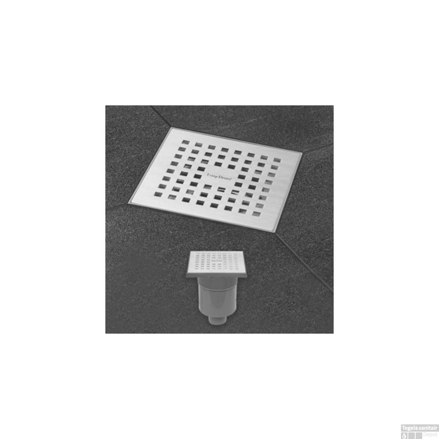 Vloerput Easy Drain Aqua Quattro Met Abs Afwerkdeel RVS Rooster En Onderuitlaat AQUA15X15MSI3 2 Vloerput Easy Drain Aqua Quattro Met Abs Afwerkdeel RVS Rooster En Onderuitlaat AQUA15X15MSI3 - Afbeelding 2