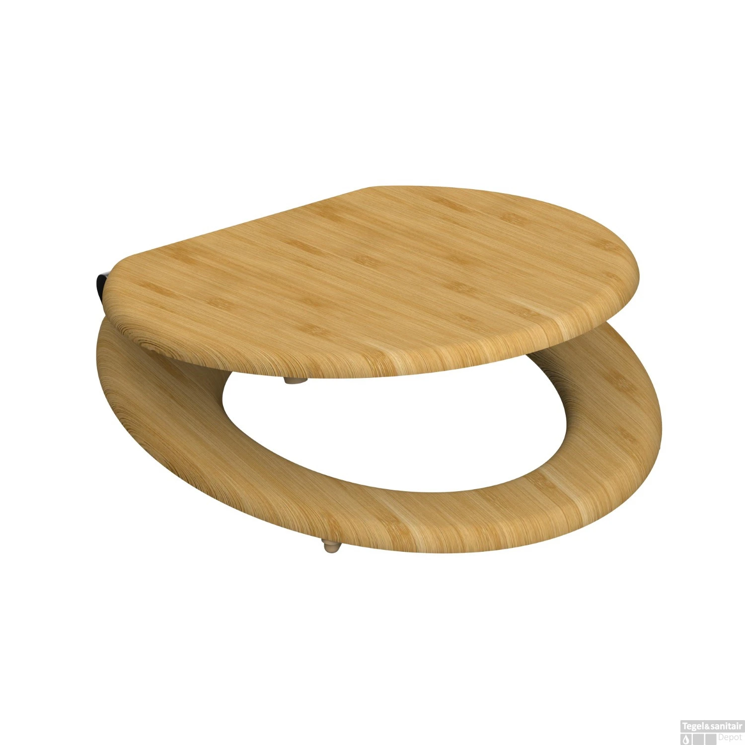 Toiletbril Schutte Lupos Softclose Natural Bamboo Bruin 2 Toiletbril Schutte Lupos Softclose Natural Bamboo Bruin - Afbeelding 2