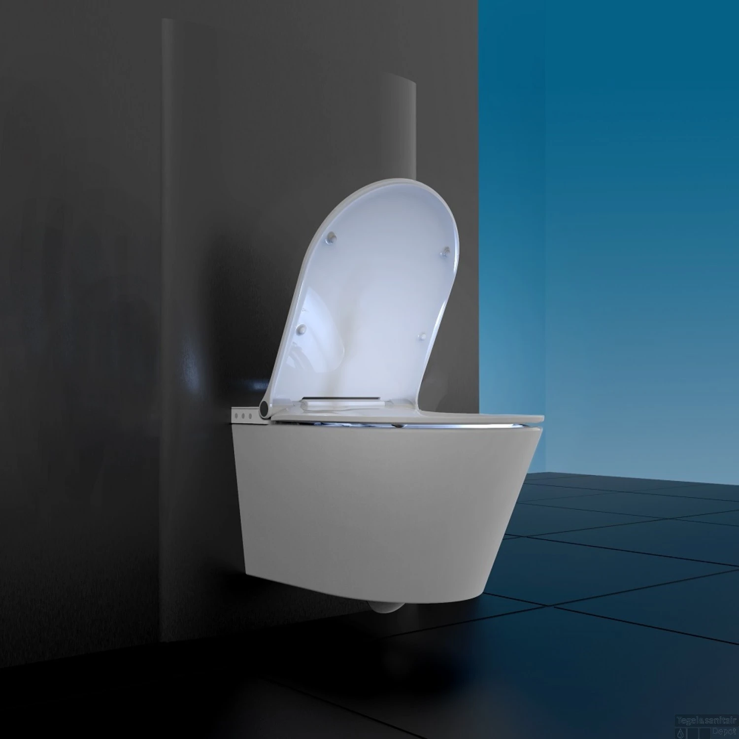 Douche-WC Schutte Cesari Elektronisch Wandmontage Zonder Spoelrand Met Slim WC-Zitting 3 Douche-WC Schutte Cesari Elektronisch Wandmontage Zonder Spoelrand Met Slim WC-Zitting - Afbeelding 3