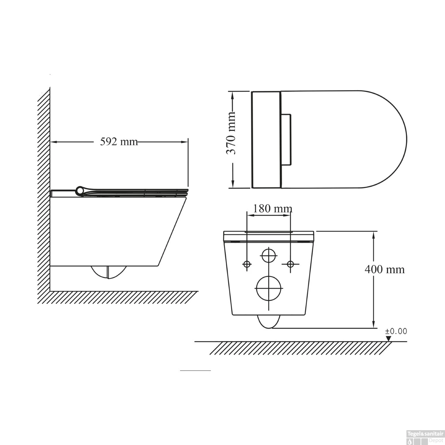 Douche-WC Schutte Cesari Elektronisch Wandmontage Zonder Spoelrand Met Slim WC-Zitting 9 Douche-WC Schutte Cesari Elektronisch Wandmontage Zonder Spoelrand Met Slim WC-Zitting - Afbeelding 9