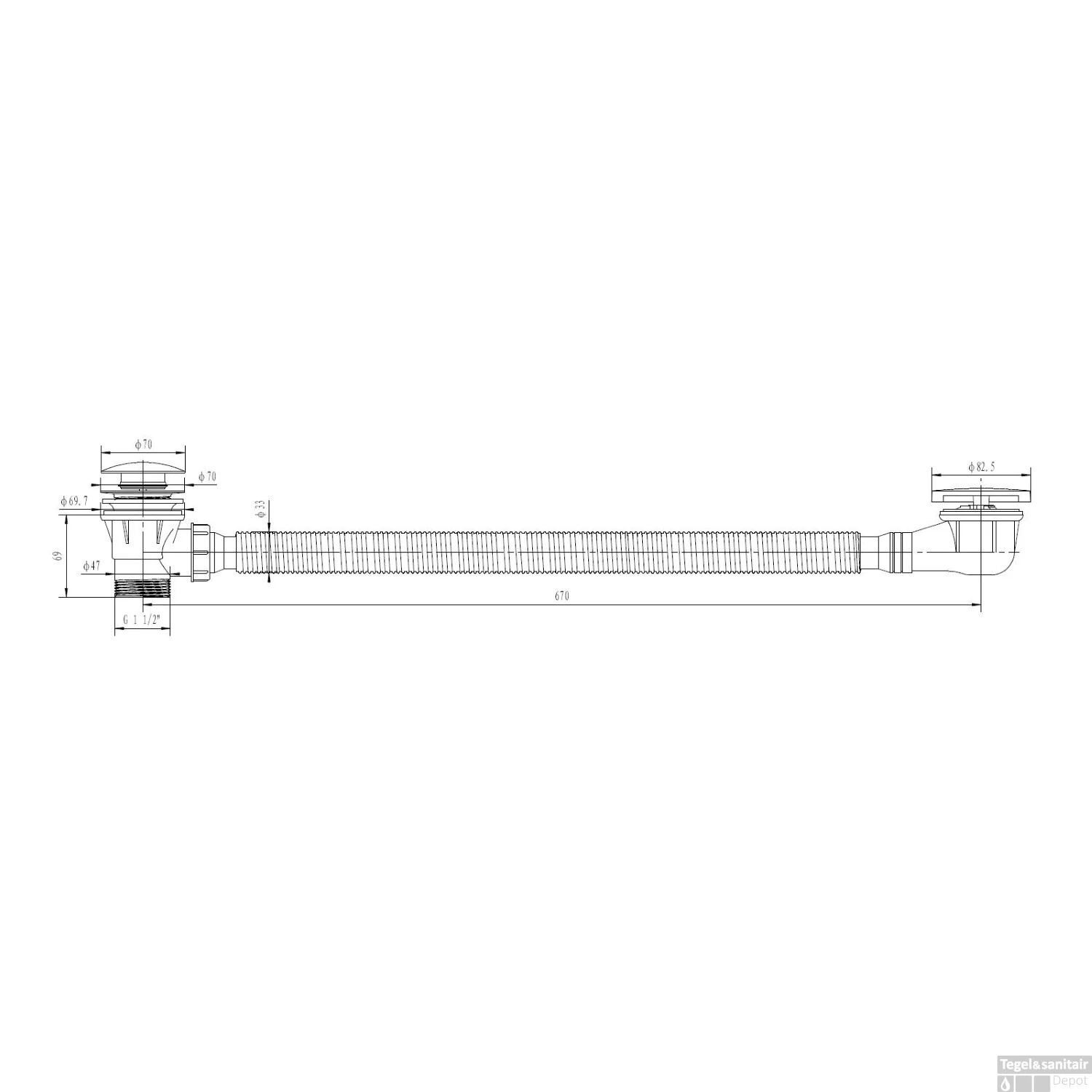 Badafvoer Best Design Vazia-White Overloopcombinatie Mat Wit 2 Badafvoer Best Design Vazia-White Overloopcombinatie Mat Wit - Afbeelding 2