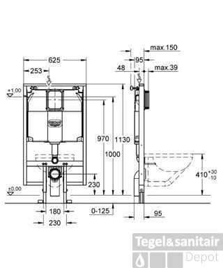 Grohe Rapid Sl Inbouw Reservoir Frontbediening 95 Mm. 2 Grohe Rapid Sl Inbouw Reservoir Frontbediening 95 Mm. - Afbeelding 2