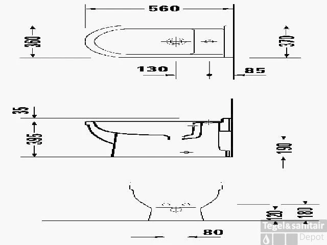 Duravit Starck 3 Bidet 36 X 56 Cm. Wit 2 Duravit Starck 3 Bidet 36 X 56 Cm. Wit - Afbeelding 2