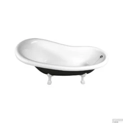 Vrijstaand Bad Sapho Retro 173x75x84 Cm Wit / Zwart Met Leeuwenpoten -Thuis Badkamer 72965 vrijstaand bad sapho retro 173x75x84 cm wit zwart met leeuwenpoten 2