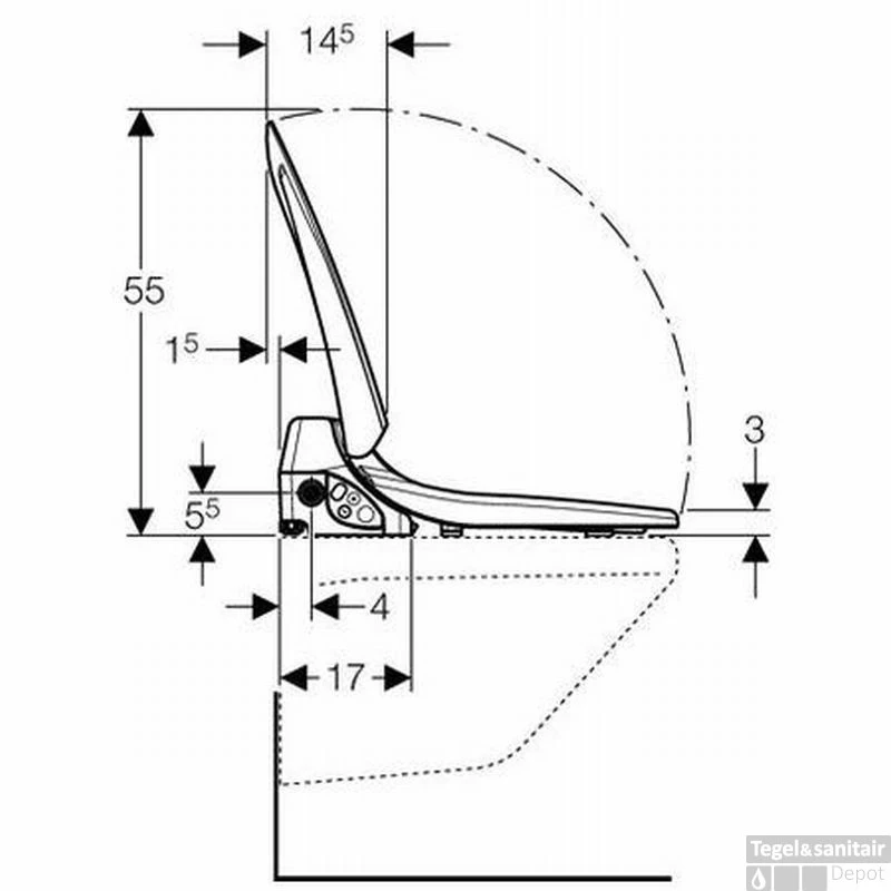 Douche Wc Zitting Geberit Aquaclean 4000 Wit 6 Douche Wc Zitting Geberit Aquaclean 4000 Wit - Afbeelding 6