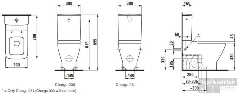 Laufen Palace Duobloccloset Pk Vario Diepspoel 70-305 Wit 3 Laufen Palace Duobloccloset Pk Vario Diepspoel 70-305 Wit - Afbeelding 3