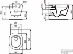 Ideal Standard Connect Wandcloset 54 Cm. Randloos Idealplus Wit 5 Ideal Standard Connect Wandcloset 54 Cm. Randloos Idealplus Wit -Thuis Badkamer 85181