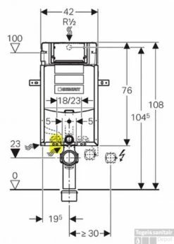 Geberit Kombifix Sigma Inbouwreservoir Up320 Hoogte 108 Cm. -Thuis Badkamer 85859