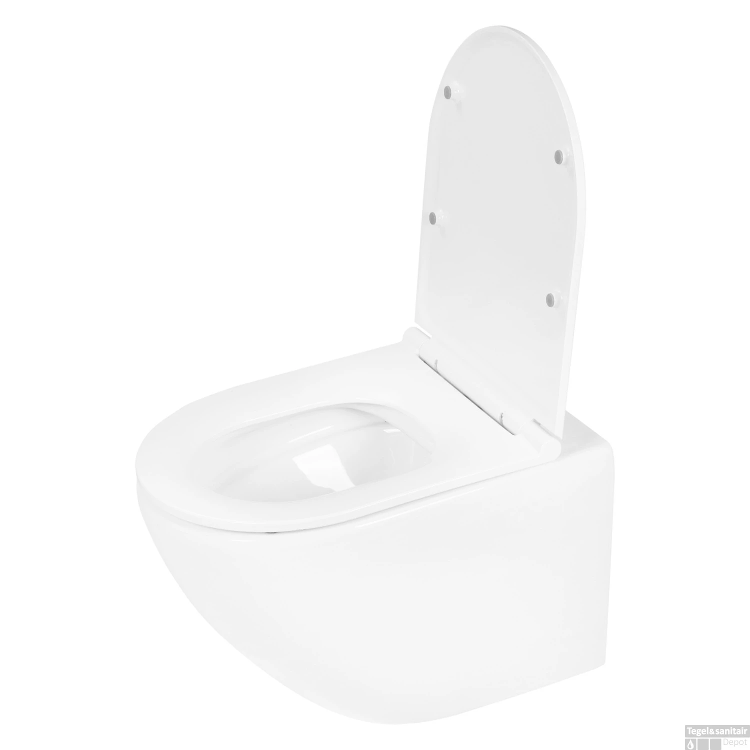Wandtoilet Differnz Met PK Uitgang Rimless Inclusief Toiletbril Glans Wit