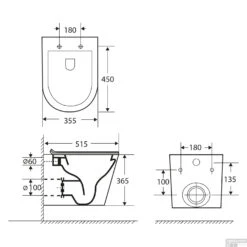 Wandtoilet Differnz Met PK Uitgang Rimless Inclusief Toiletbril Glans Wit -Thuis Badkamer 8712793562635 wandtoilet differnz met pk uitgang rimless inclusief toiletbril glans wit tech