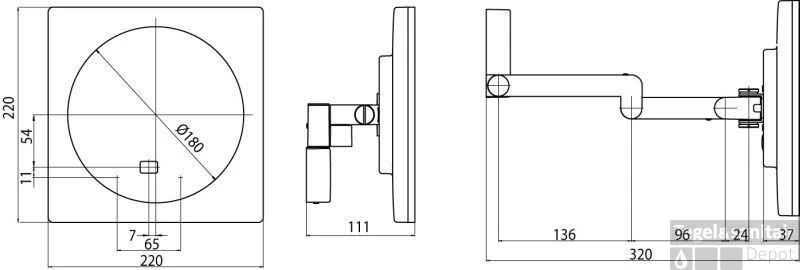 Emco Asis Scheerspiegel Vierkant 22cm.led Verlichting X3 Chroom 2 Emco Asis Scheerspiegel Vierkant 22cm.led Verlichting X3 Chroom - Afbeelding 2