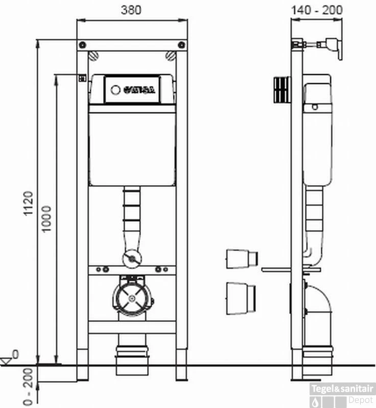 Wisa Inbouwreservoir | Xt Wc | Frontbediening | Hoogte 112cm 2 Wisa Inbouwreservoir | Xt Wc | Frontbediening | Hoogte 112cm - Afbeelding 2