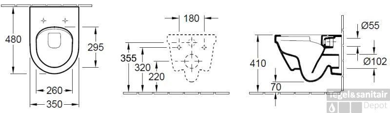 Villeroy & Boch Architectura Compact Combipack Wandcloset Directflush Met Softcl+quickr Wit 3 Villeroy & Boch Architectura Compact Combipack Wandcloset Directflush Met Softcl+quickr Wit - Afbeelding 3