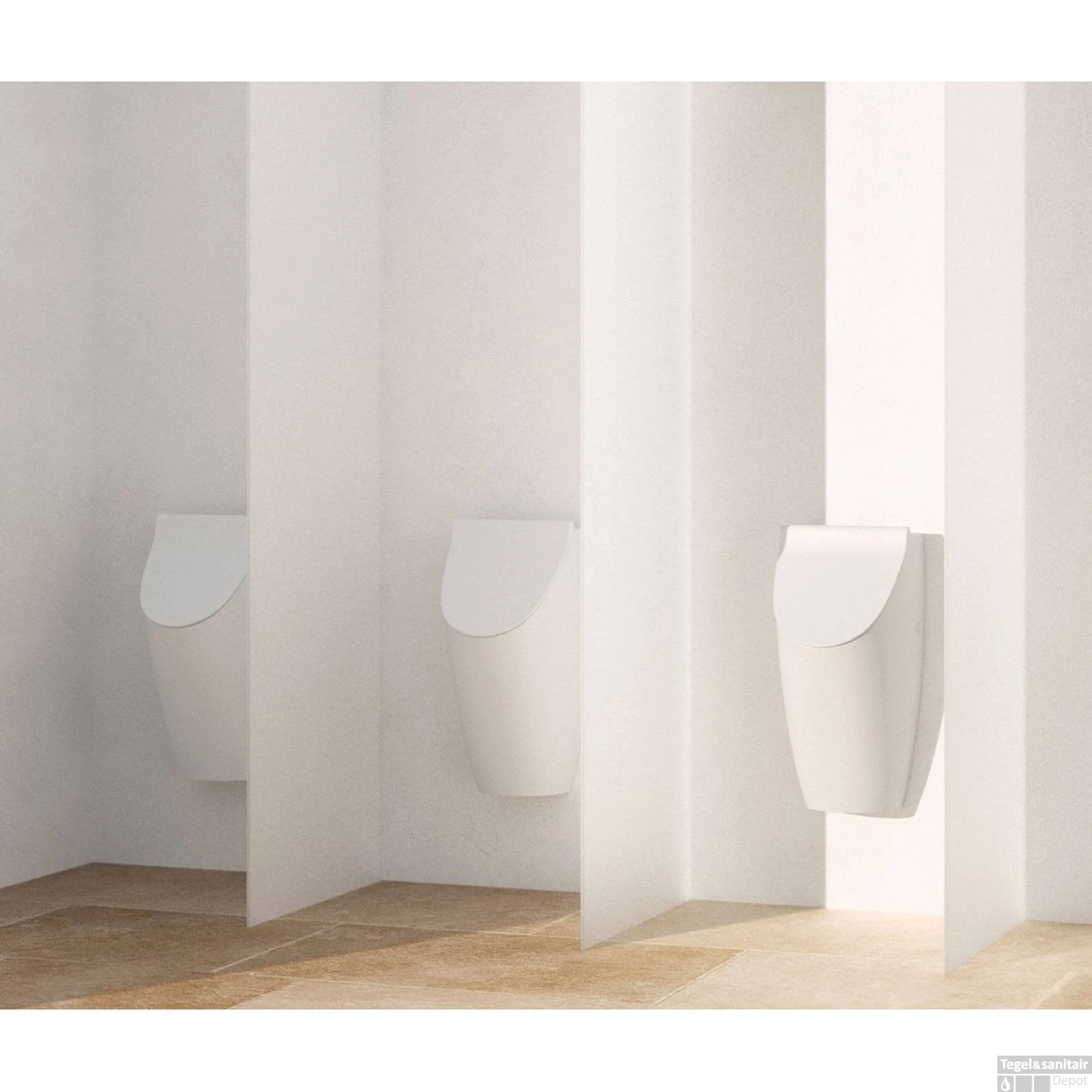 Urinoir Sapho Sand 31x65x34.5 Cm Incl. Dekselgaten ExtraGlaze Keramiek Wit - Afbeelding 4