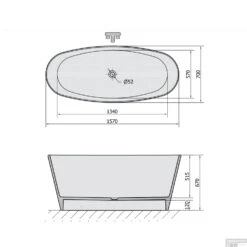 Vrijstaand Bad Sapho Tess Gegoten Marmer 157x70x67 Cm Wit -Thuis Badkamer 99613 vrijstaand bad sapho tess marmer 157x70x67 cm wit 6