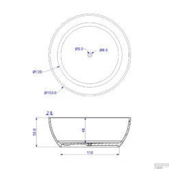 Vrijstaand Ligbad Arcqua Cusco Rond 153 Cm Glans Wit -Thuis Badkamer bad103271 cusco vrijstaand ligbad rond 153 glans wit maattekening