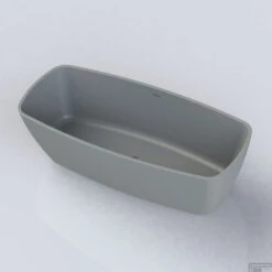 Vrijstaand Ligbad Arcqua Cali 174x78x55 Cm Cast Marble Beton Grijs