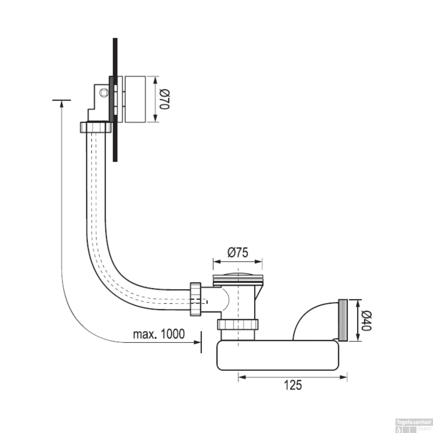 Badafvoer Met Overloop Badvulcombinatie Brauer Gunmetal Edition Geborsteld Gunmetal 2 Badafvoer Met Overloop Badvulcombinatie Brauer Gunmetal Edition Geborsteld Gunmetal - Afbeelding 2