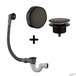 Badafvoer Met Overloopcombinatie Wiesbaden Mat Zwart