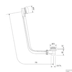 Badafvoercombinatie Polysan Met Waste 72 Mm Chrome -Thuis Badkamer badafvoercombinatie polysan met waste 72 mm chrome tech