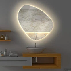 Badkamerspiegel Gliss Fury Organic LED Verlichting 100x100 Cm