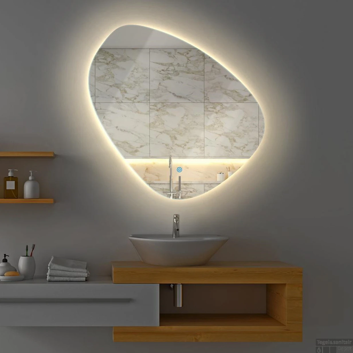 Badkamerspiegel Gliss Fury Organic LED Verlichting 100x100 Cm 1 Badkamerspiegel Gliss Fury Organic LED Verlichting 100x100 Cm