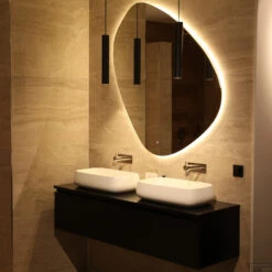 Badkamerspiegel Gliss Fury Organic LED Verlichting 100x100 Cm 7 Badkamerspiegel Gliss Fury Organic LED Verlichting 100x100 Cm -Thuis Badkamer badkamerspiegel led bws spark pendel 4