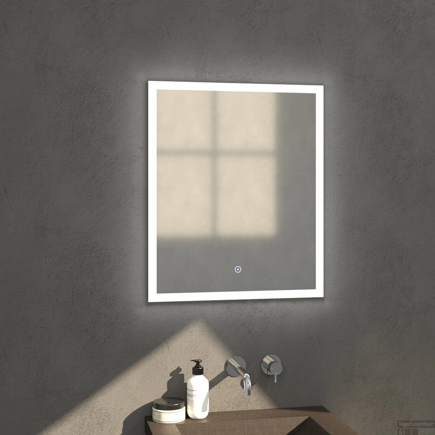 Badkamerspiegel Met LED Verlichting Sanitop Edge 58x70x3 Cm 1 Badkamerspiegel Met LED Verlichting Sanitop Edge 58x70x3 Cm