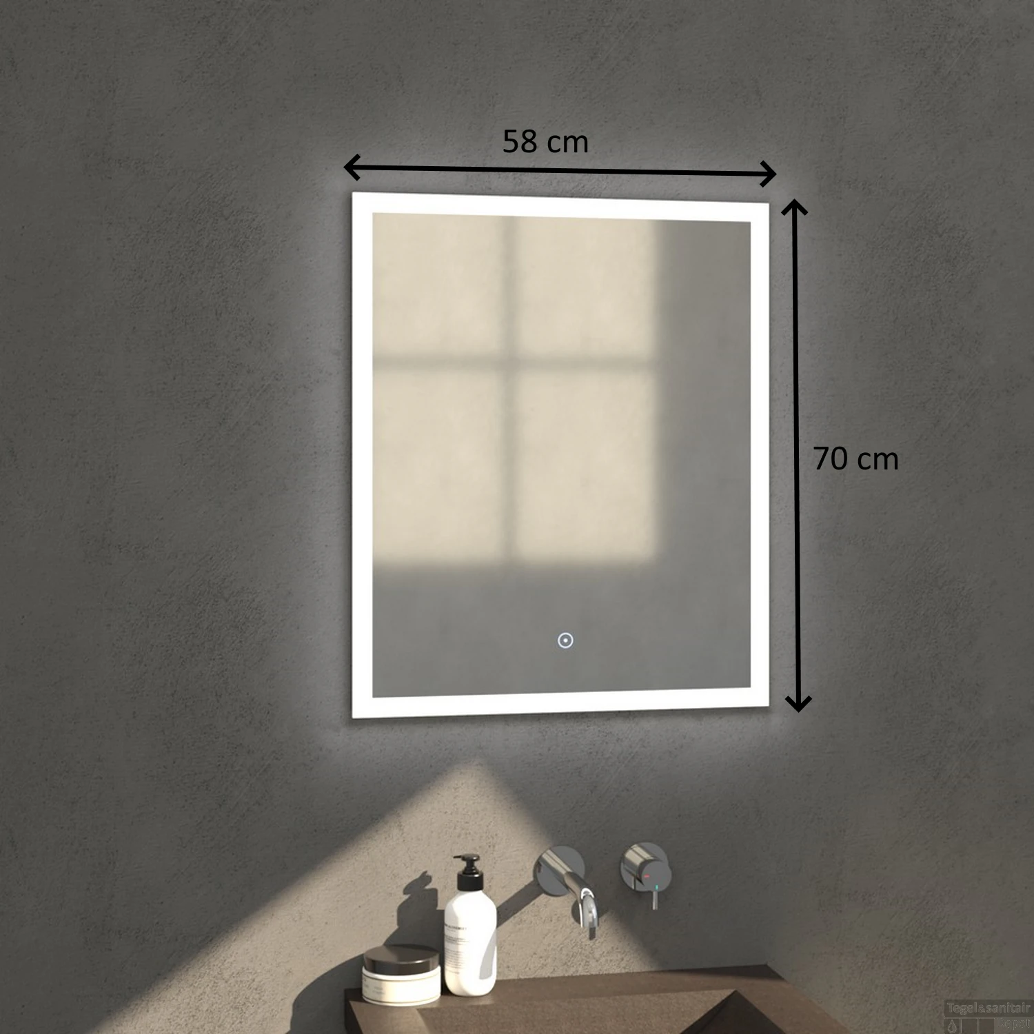 Badkamerspiegel Met LED Verlichting Sanitop Edge 58x70x3 Cm 2 Badkamerspiegel Met LED Verlichting Sanitop Edge 58x70x3 Cm - Afbeelding 2