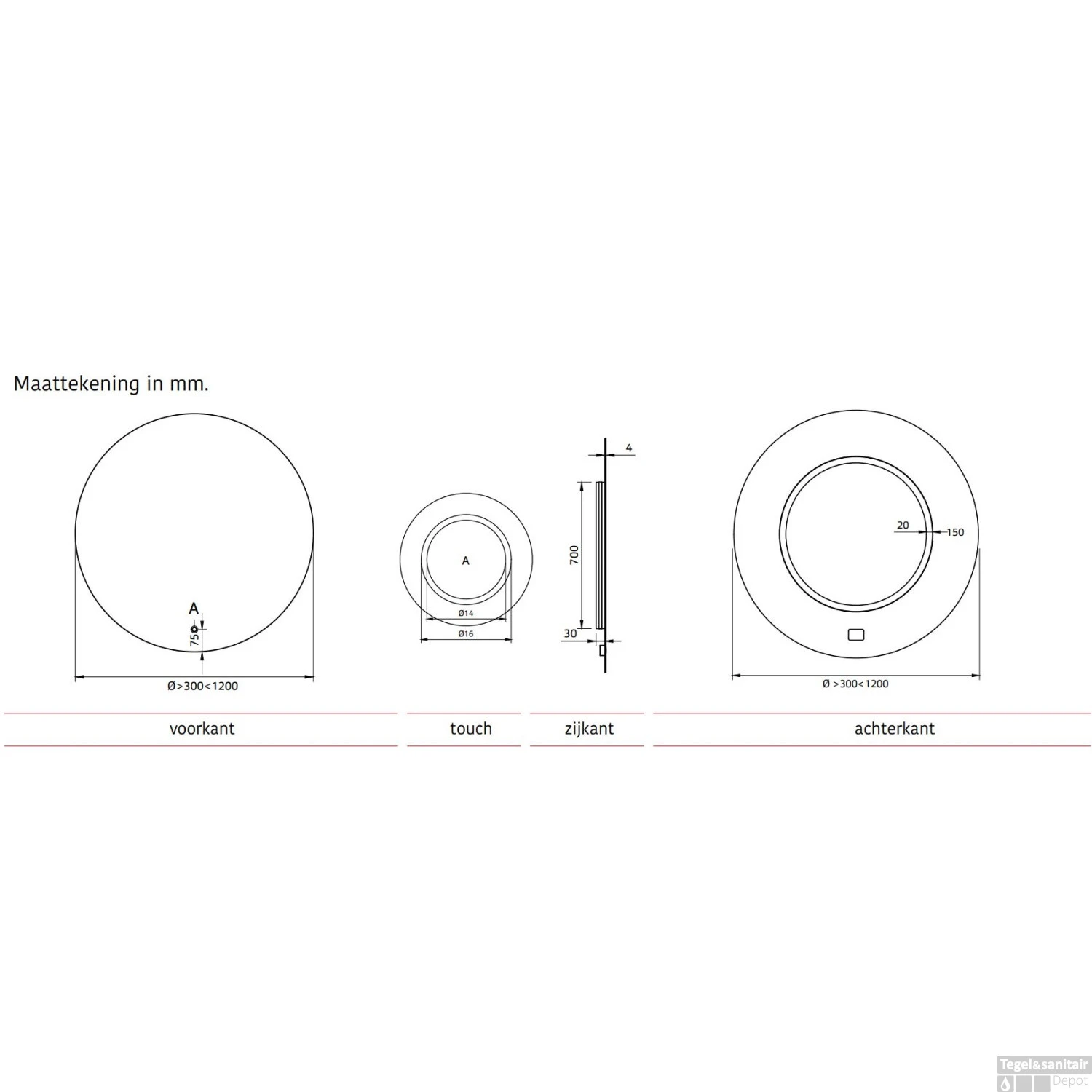 Ronde Badkamerspiegel Xenz Salo Met Rondom Ledverlichting 40 Cm - Afbeelding 4