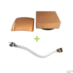 Badvulcombinatie Wiesbaden Vierkant Geborsteld Koper