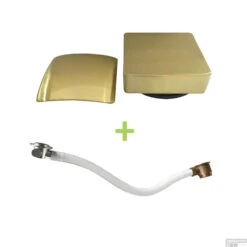 Badvulcombinatie Wiesbaden Vierkant Geborsteld Messing Goud