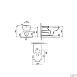 Hangtoilet Mindervaliden Boss & Wessing Keramiek 40x36 Cm Wit -Thuis Badkamer bd320 detail