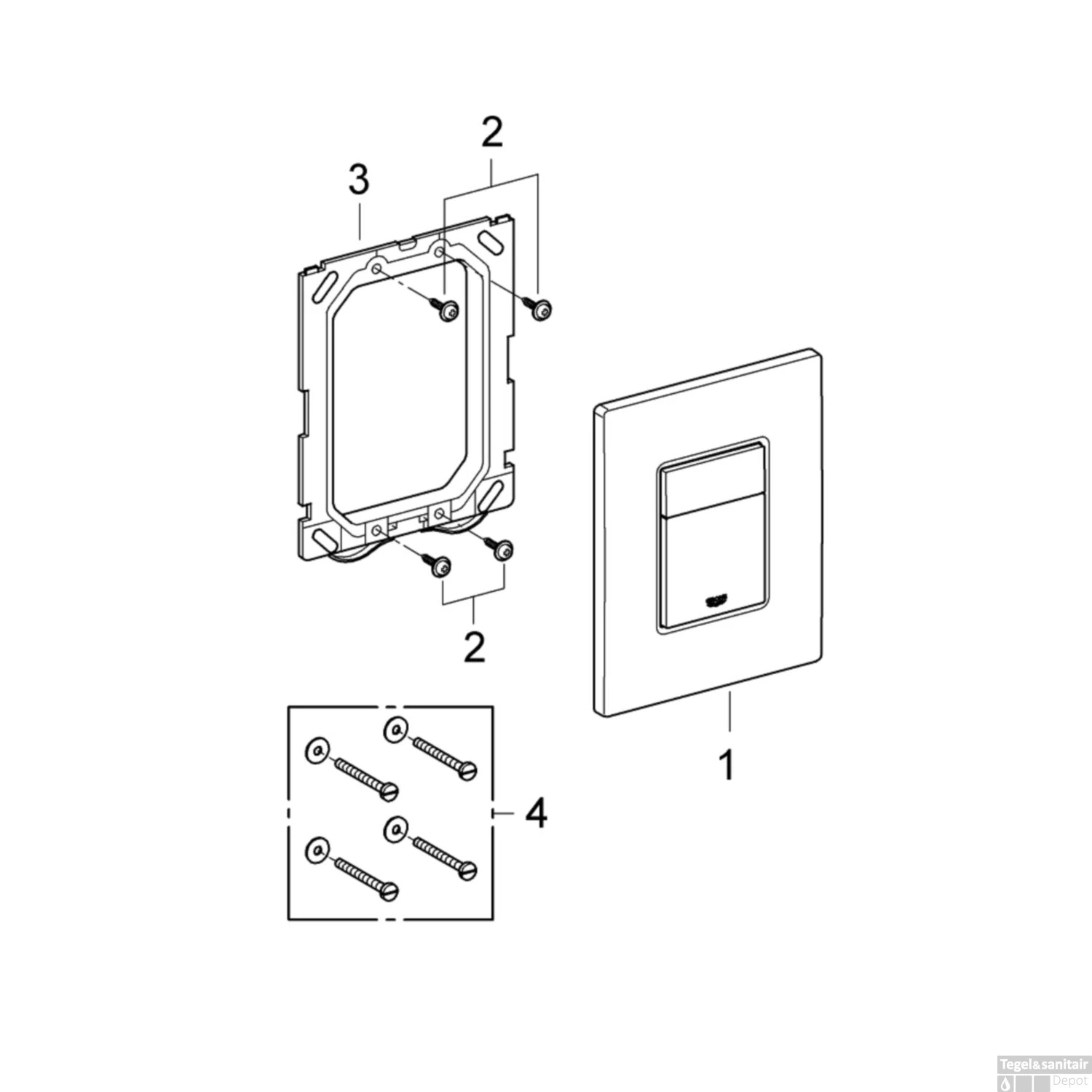 Bedieningsplaat Grohe Skate Cosmopolitan DualFlush Hard Graphite Geborsteld - Afbeelding 4